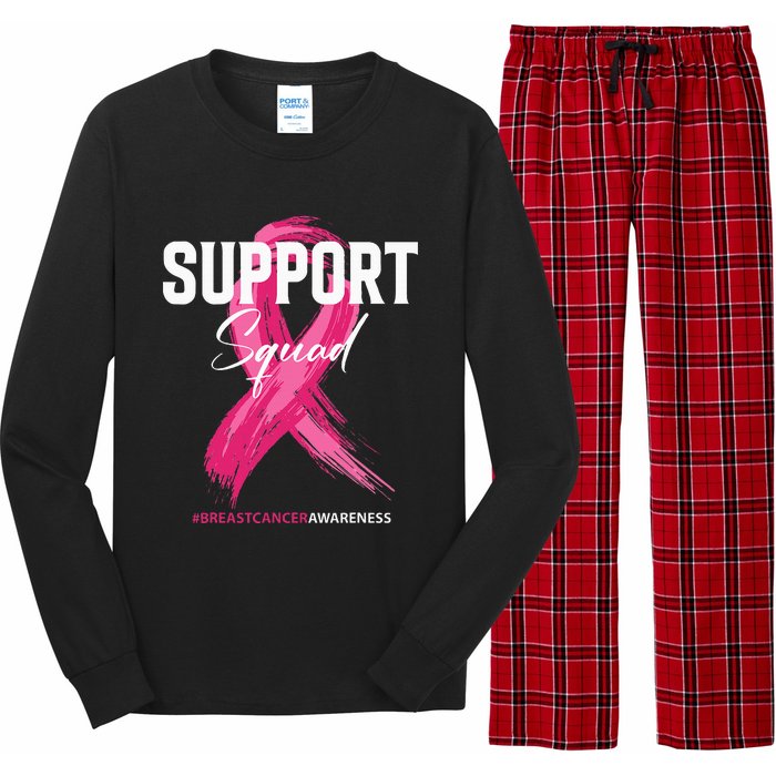 Breast Cancer Support Squad Breast Cancer Awareness Long Sleeve Pajama Set