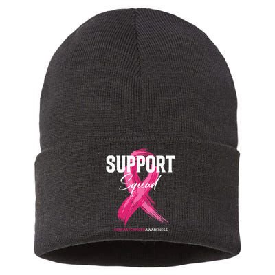 Breast Cancer Support Squad Breast Cancer Awareness Sustainable Knit Beanie