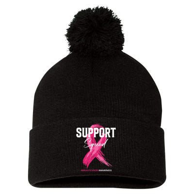 Breast Cancer Support Squad Breast Cancer Awareness Pom Pom 12in Knit Beanie