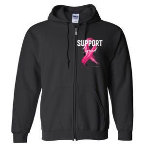 Breast Cancer Support Squad Breast Cancer Awareness Full Zip Hoodie