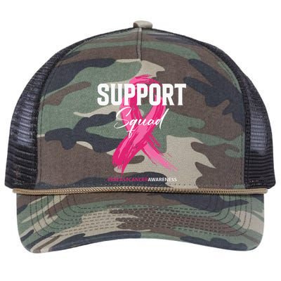 Breast Cancer Support Squad Breast Cancer Awareness Retro Rope Trucker Hat Cap