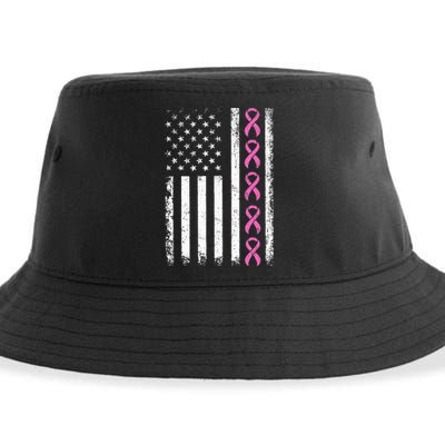 Breast Cancer s American Flag Breast Cancer Awareness Sustainable Bucket Hat