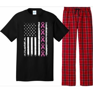 Breast Cancer s American Flag Breast Cancer Awareness Pajama Set