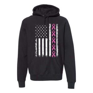 Breast Cancer s American Flag Breast Cancer Awareness Premium Hoodie