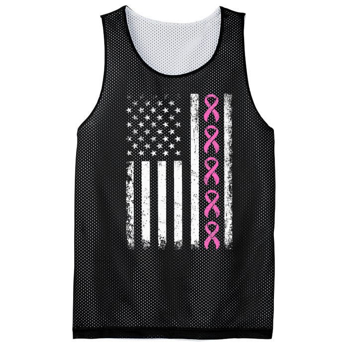 Breast Cancer s American Flag Breast Cancer Awareness Mesh Reversible Basketball Jersey Tank