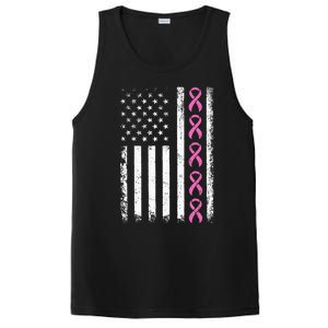 Breast Cancer s American Flag Breast Cancer Awareness PosiCharge Competitor Tank