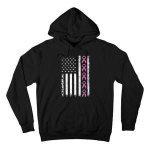 Breast Cancer s American Flag Breast Cancer Awareness Tall Hoodie