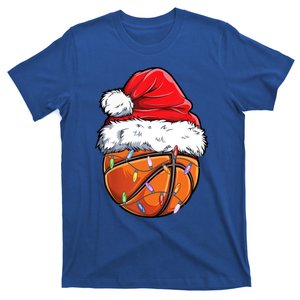 Basketball Christmas Santa Hat Funny Basketball Xmas Gift T-Shirt