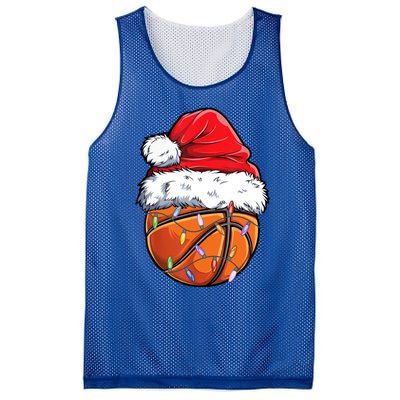 Basketball Christmas Santa Hat Funny Basketball Xmas Gift Mesh Reversible Basketball Jersey Tank