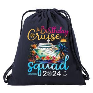 Birthday Cruise Squad 2024 Cruise Birthday Party Vacation Drawstring Bag