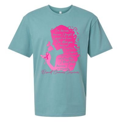 Breast Cancer Survivor Woman Pink Rose Flower Butterfly Sueded Cloud Jersey T-Shirt