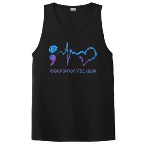 Broken Crayons Still Color Hear Semicolon Heart Beat PosiCharge Competitor Tank