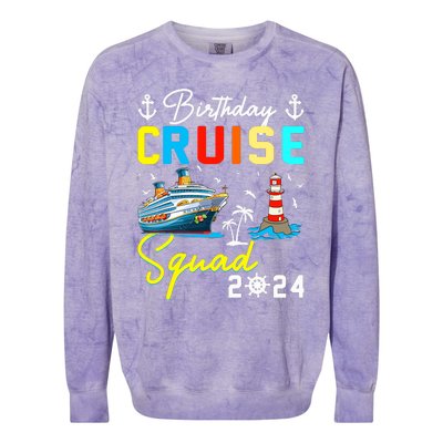 Birthday Cruise Squad 2024 Matching Cruise Ship Birthday Colorblast Crewneck Sweatshirt