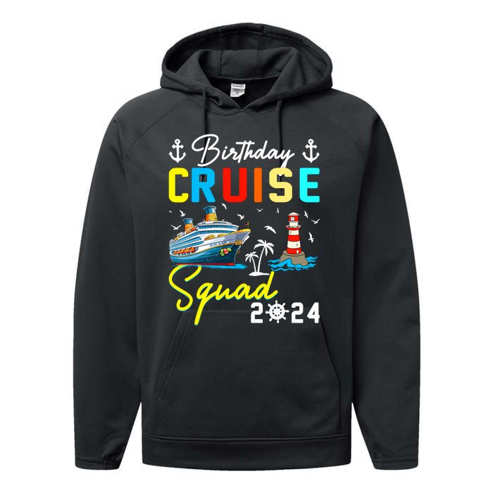 Birthday Cruise Squad 2024 Matching Cruise Ship Birthday Performance Fleece Hoodie