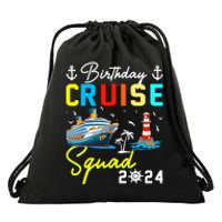 Birthday Cruise Squad 2024 Matching Cruise Ship Birthday Drawstring Bag