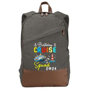 Birthday Cruise Squad 2024 Matching Cruise Ship Birthday Cotton Canvas Backpack