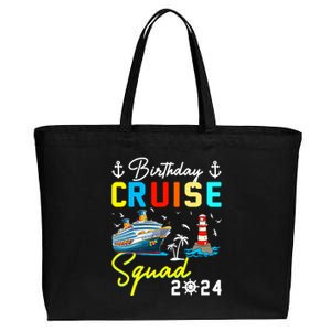 Birthday Cruise Squad 2024 Matching Cruise Ship Birthday Cotton Canvas Jumbo Tote