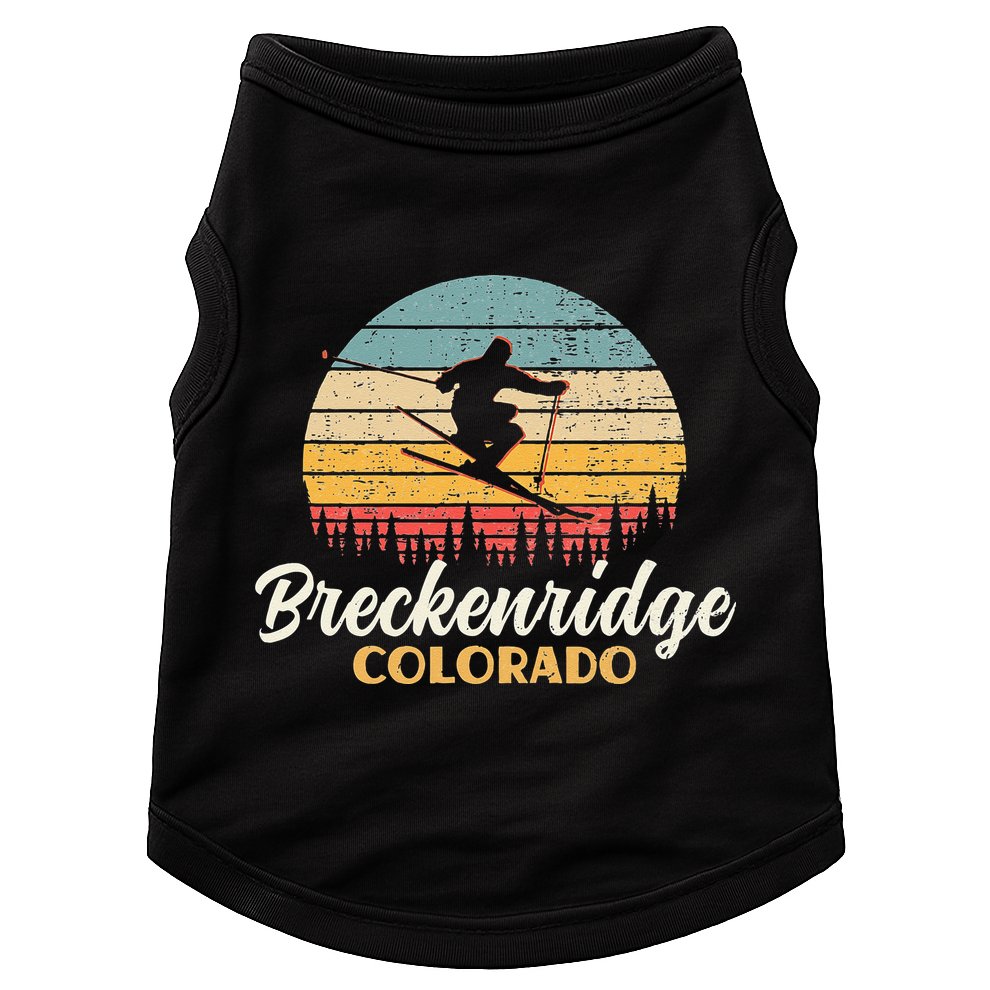 Breckenridge Colorado Skiing Vintage Mountain Ski Vacation Doggie Tank