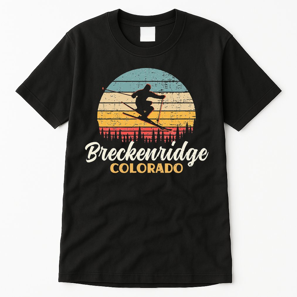 Breckenridge Colorado Skiing Vintage Mountain Ski Vacation Tall T-Shirt