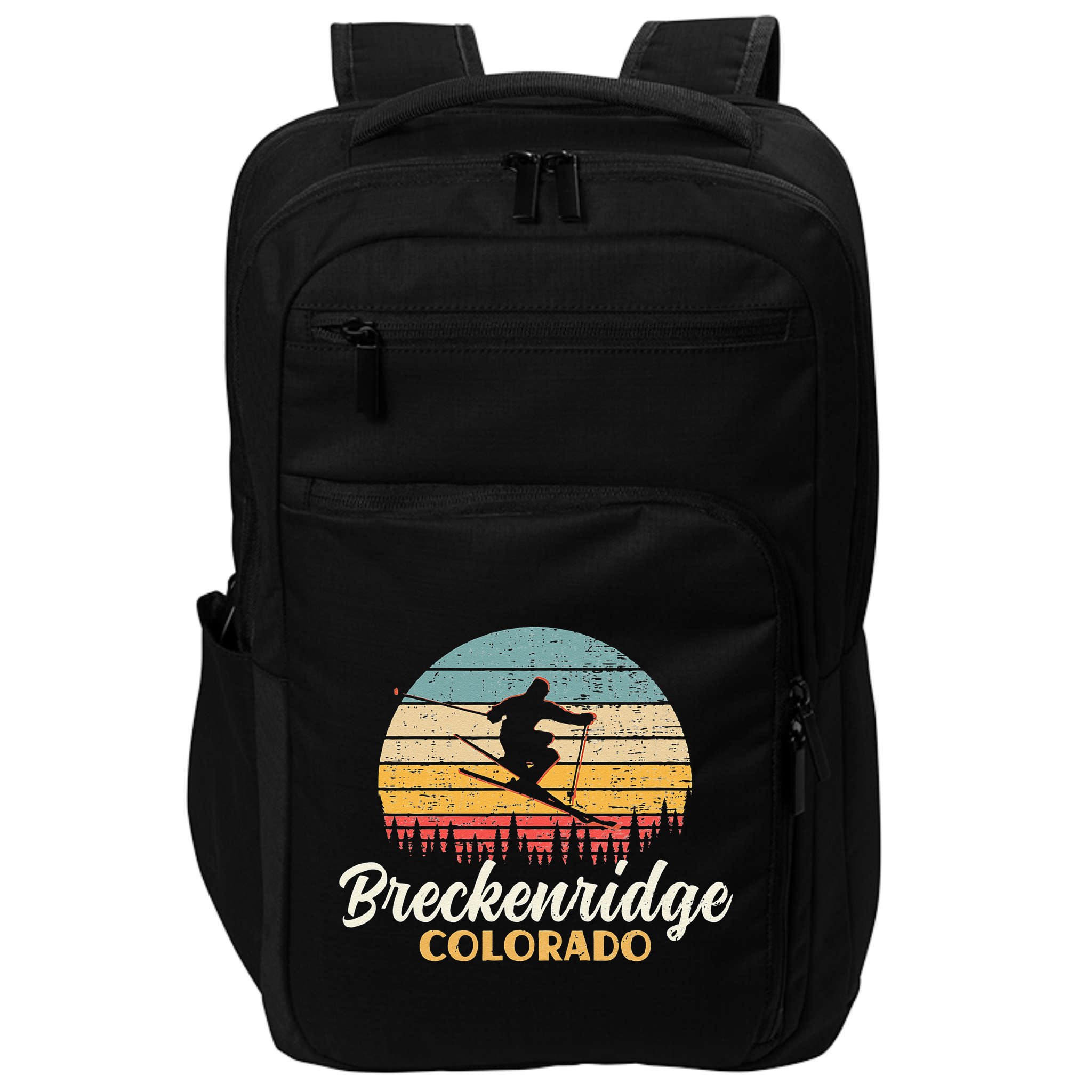 Breckenridge Colorado Skiing Vintage Mountain Ski Vacation Impact Tech Backpack