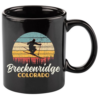 Breckenridge Colorado Skiing Vintage Mountain Ski Vacation 11oz C Handle Ceramic Mug