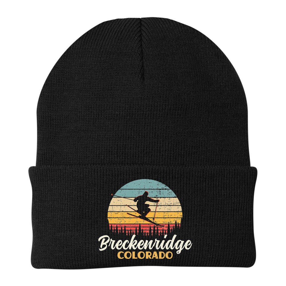 Breckenridge Colorado Skiing Vintage Mountain Ski Vacation Beanie