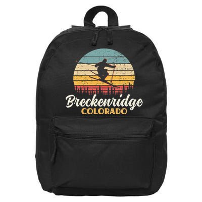 Breckenridge Colorado Skiing Vintage Mountain Ski Vacation 16 in Basic Backpack