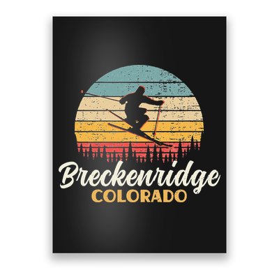 Breckenridge Colorado Skiing Vintage Mountain Ski Vacation Poster