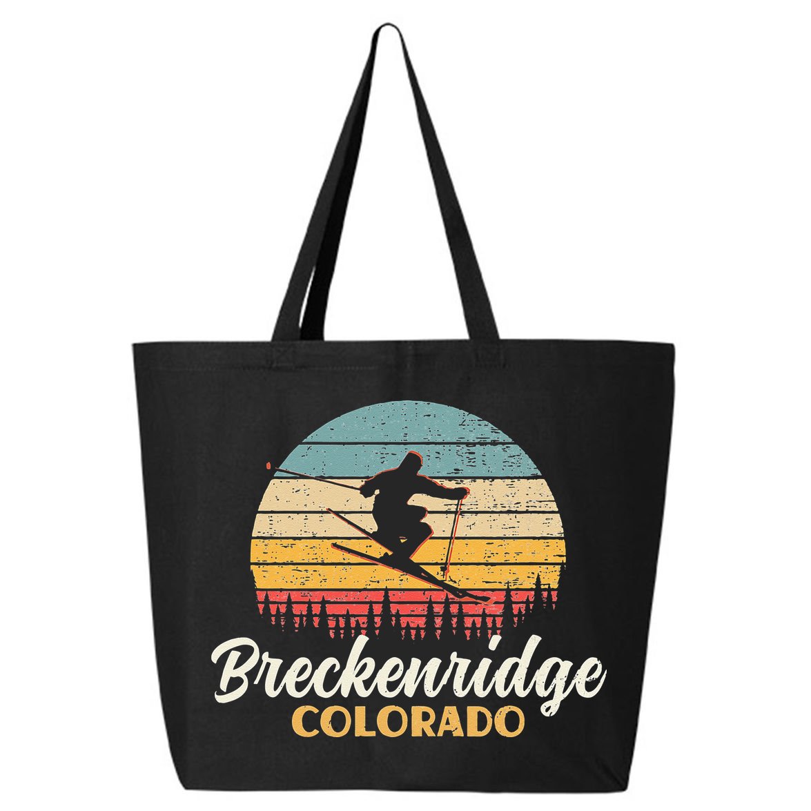Breckenridge Colorado Skiing Vintage Mountain Ski Vacation 25L Jumbo Tote