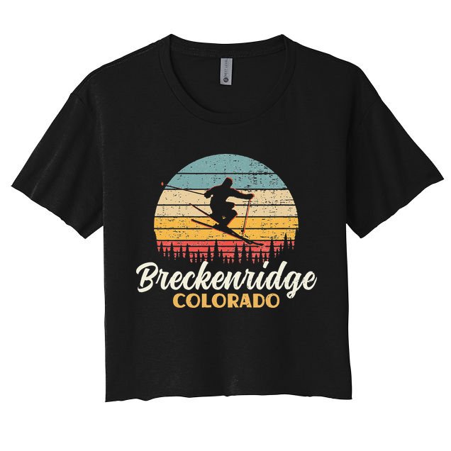 Breckenridge Colorado Skiing Vintage Mountain Ski Vacation Crop Top