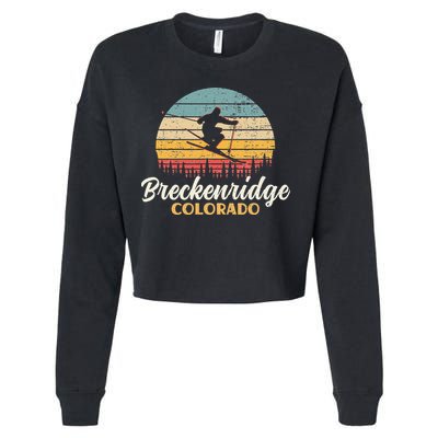 Breckenridge Colorado Skiing Vintage Mountain Ski Vacation Cropped Pullover Crew