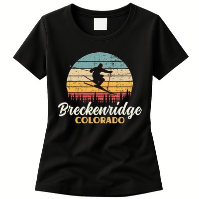 Breckenridge Colorado Skiing Vintage Mountain Ski Vacation Womens T-Shirt