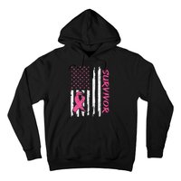 Breast Cancer Survivor American Flag Breast Cancer Awareness Hoodie