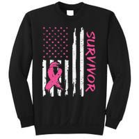 Breast Cancer Survivor American Flag Breast Cancer Awareness Sweatshirt