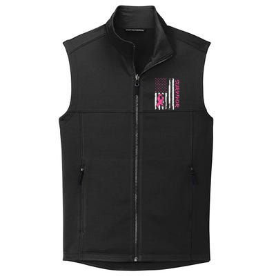 Breast Cancer Survivor American Flag Breast Cancer Awareness Collective Smooth Fleece Vest