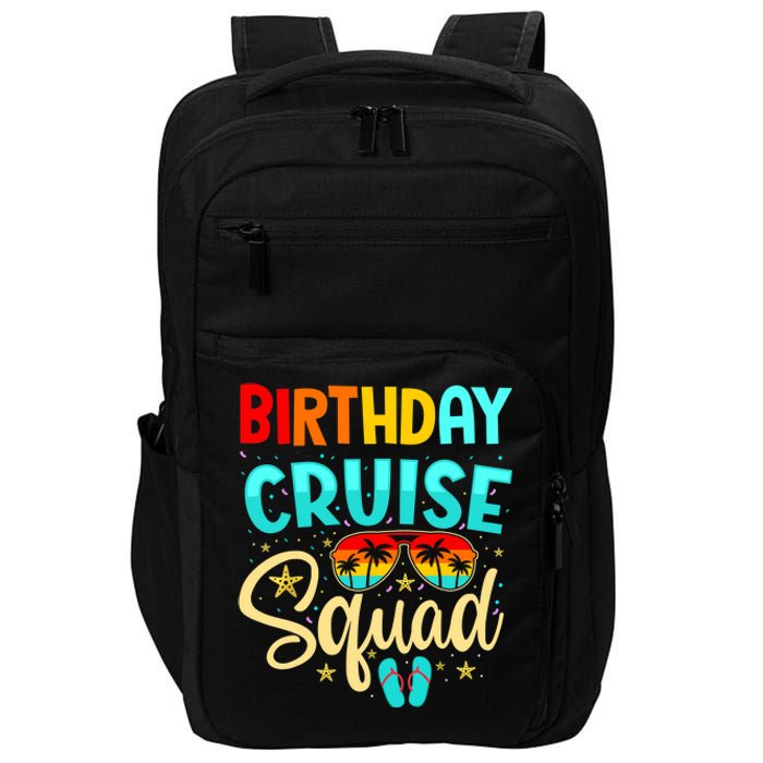 Birthday Cruise Squad Cruising Vacation Funny Crew Impact Tech Backpack