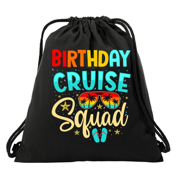 Birthday Cruise Squad Cruising Vacation Funny Crew Drawstring Bag