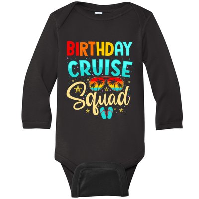 Birthday Cruise Squad Cruising Vacation Funny Crew Baby Long Sleeve Bodysuit