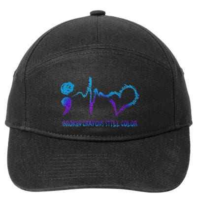 Broken Crayons Still Color Suicide Prevention Awareness 7-Panel Snapback Hat