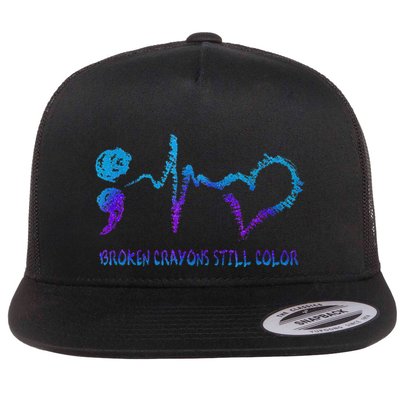 Broken Crayons Still Color Suicide Prevention Awareness Flatbill Hat