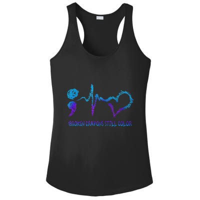 Broken Crayons Still Color Suicide Prevention Awareness Ladies PosiCharge Competitor Racerback Tank