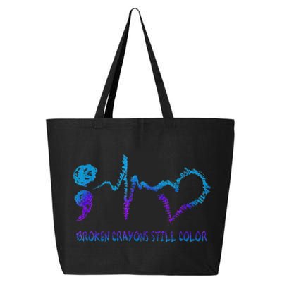 Broken Crayons Still Color Suicide Prevention Awareness 25L Jumbo Tote