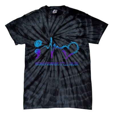Broken Crayons Still Color Suicide Prevention Awareness Tie-Dye T-Shirt