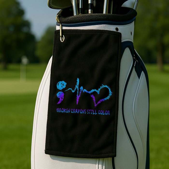 Broken Crayons Still Color Suicide Prevention Awareness Golf Towel