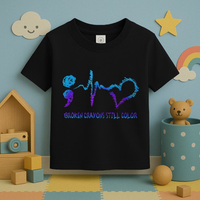 Broken Crayons Still Color Suicide Prevention Awareness Toddler T-Shirt