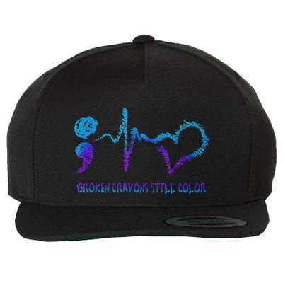 Broken Crayons Still Color Suicide Prevention Awareness Wool Snapback Cap