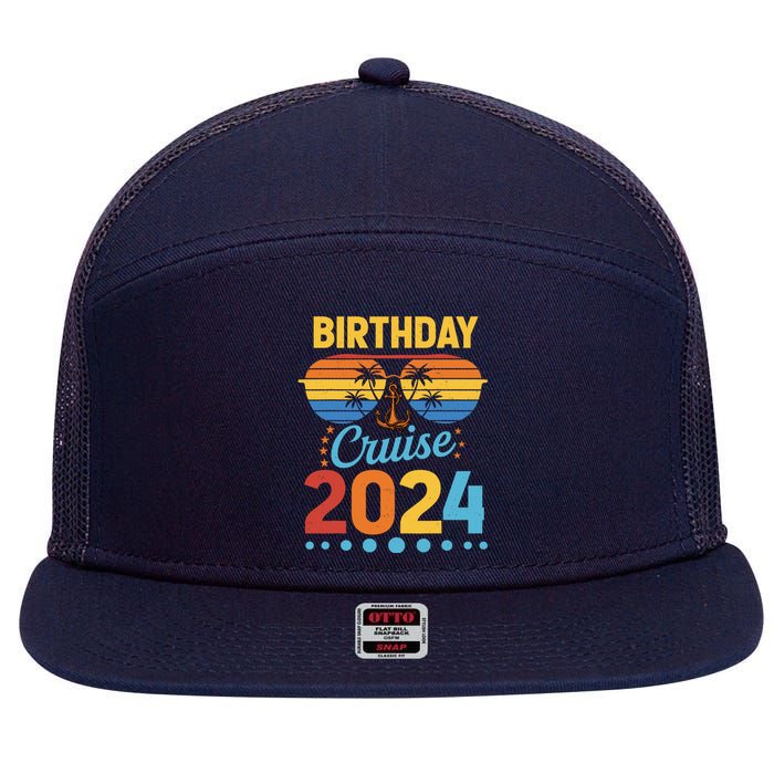 Birthday Cruise Squad Birthday Party Cruise Squad 2024 7 Panel Mesh Trucker Snapback Hat