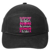 Breast Cancer Support Admire Honor Breast Cancer Awareness 7-Panel Snapback Hat