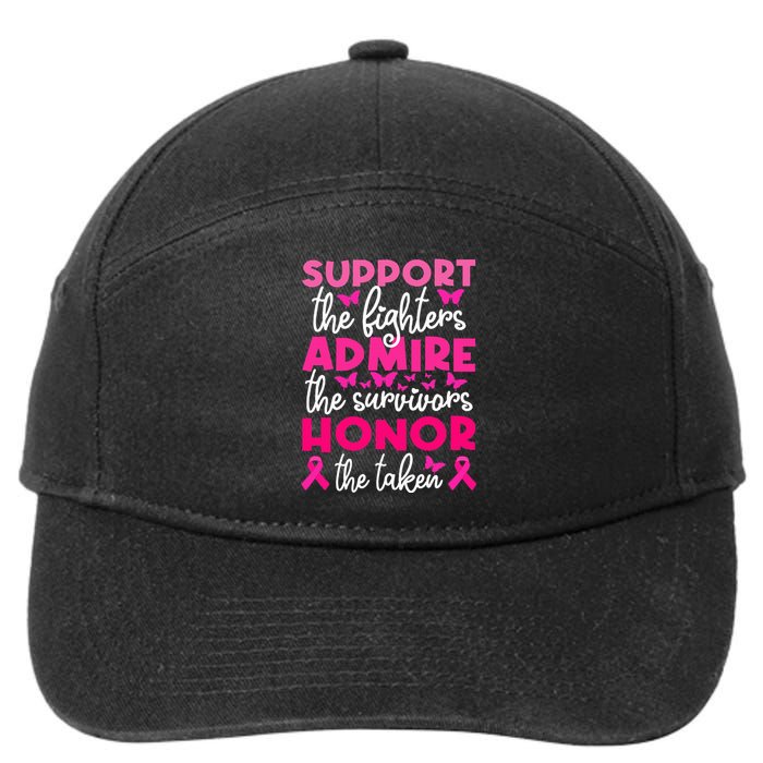 Breast Cancer Support Admire Honor Breast Cancer Awareness 7-Panel Snapback Hat