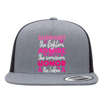 Breast Cancer Support Admire Honor Breast Cancer Awareness Flat Bill Trucker Hat